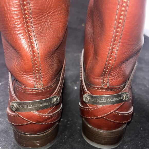 FRYE 76976 Lindsay Plate Brown/Red Leather Knee High Boots Sz 6B - Picture 6 of 10